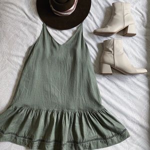 Linen dress sage green